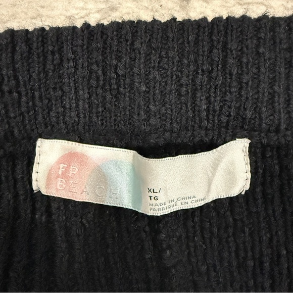 Free People Beach Black Ribbed Stretch High Rise Shorts - Picture 4 of 7